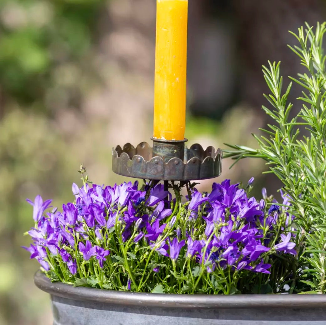 GI Scalloped Stake Metal Candle Holder