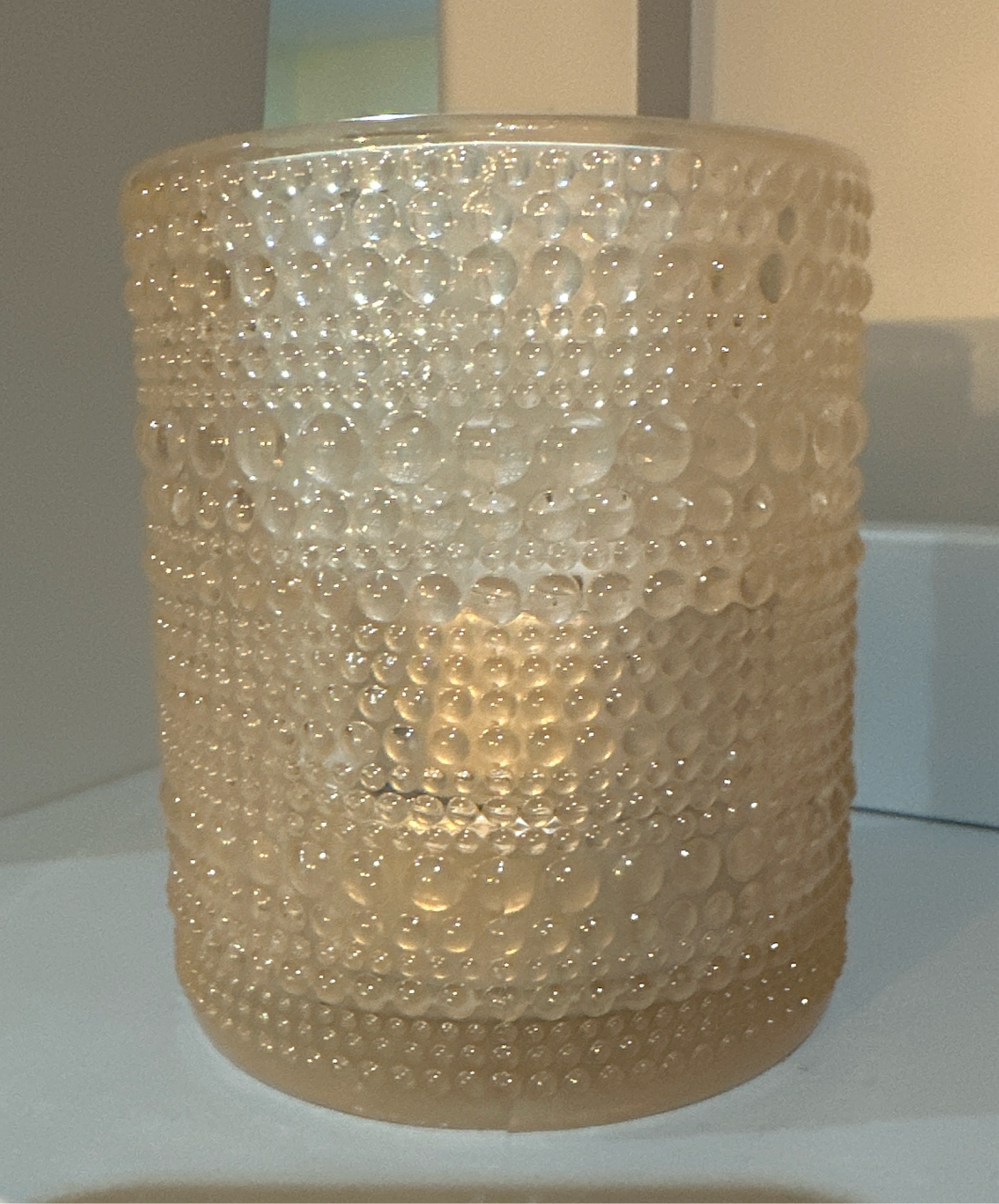 Medium Glass Candle Votive Jar Blush Pink