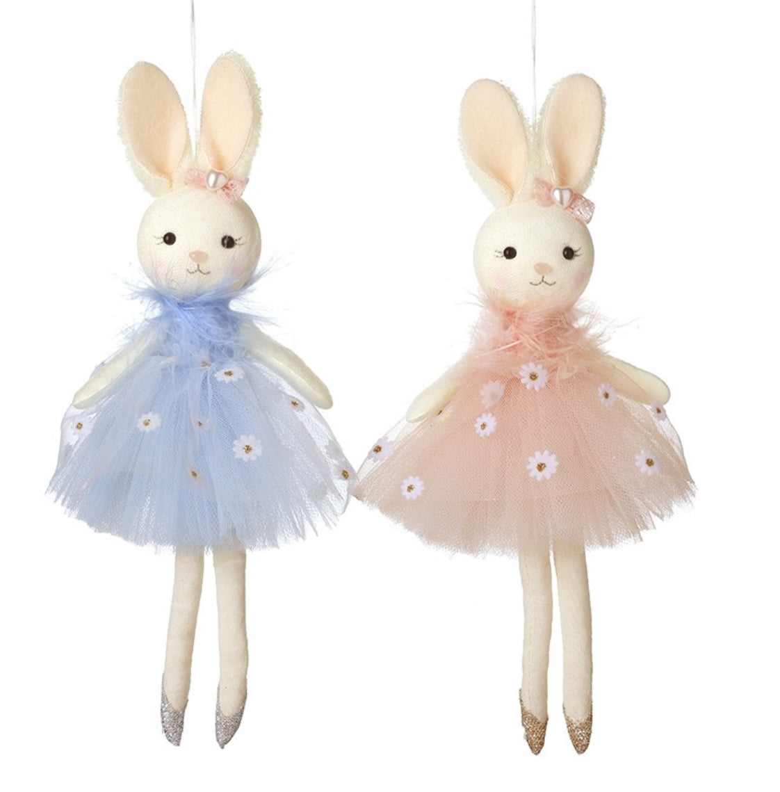 HS Individual Hanging Bunnies Blue/Pink