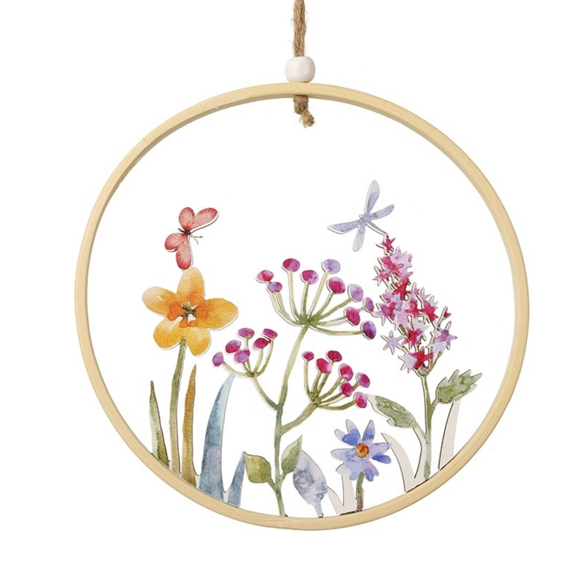 HS Wooden Hanging Cut Out Flower Hanger