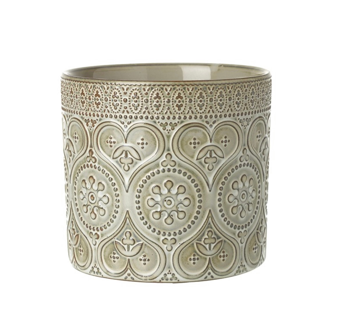 HS Grey Patterned Ceramic Pot