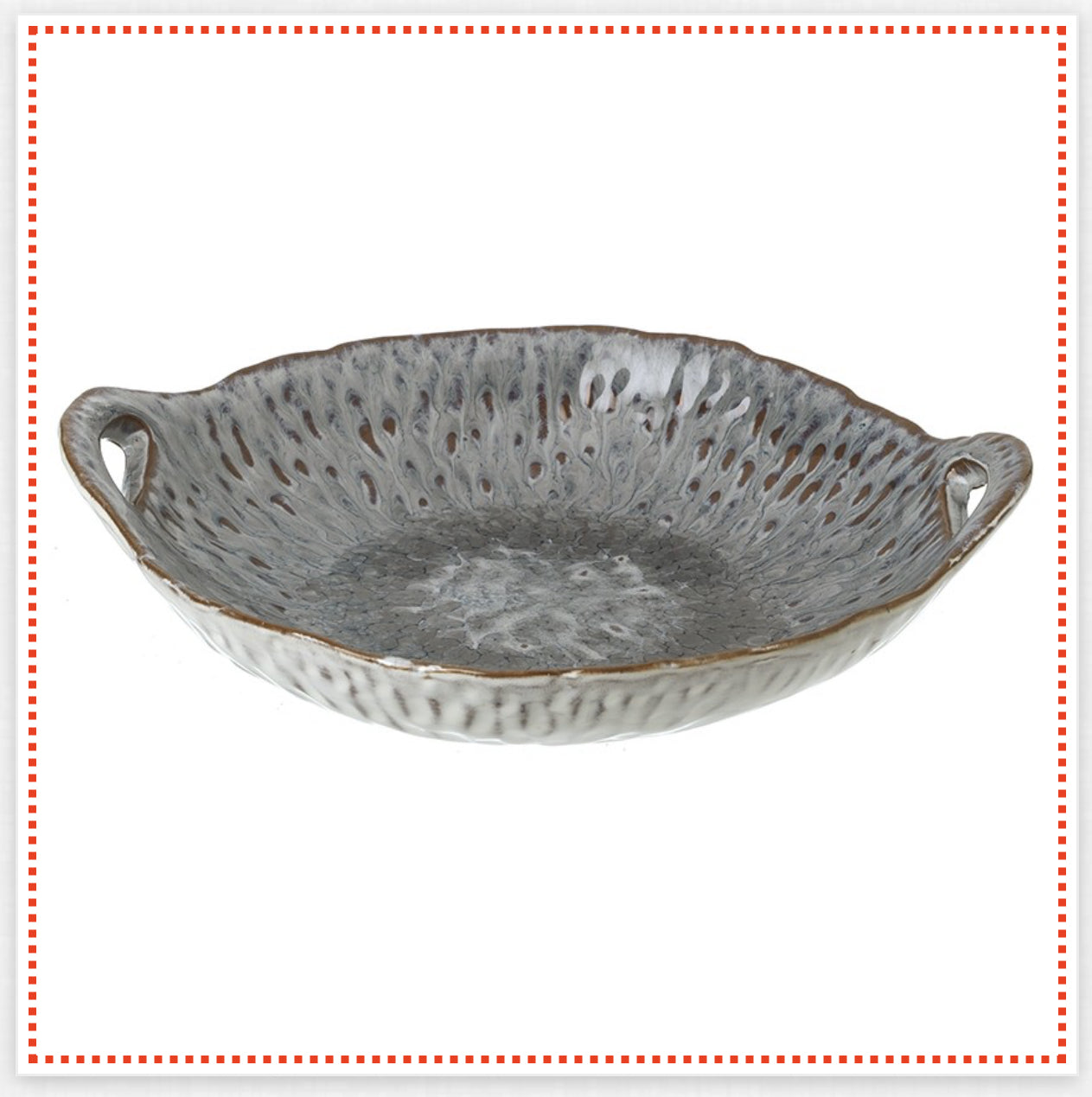HS Blue Ceramic Bowls with Handles