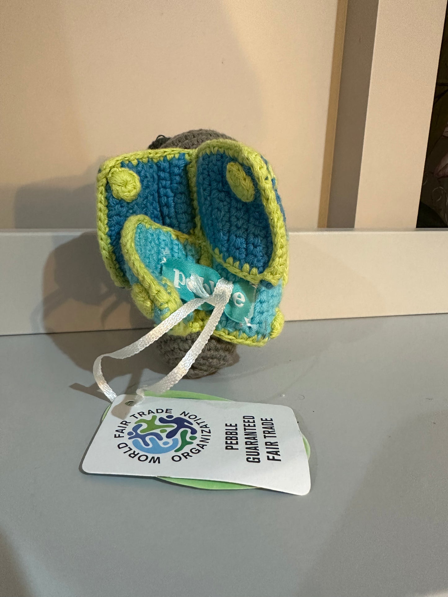 Pebble Fairtrade Knitted Butterfly Rattle
