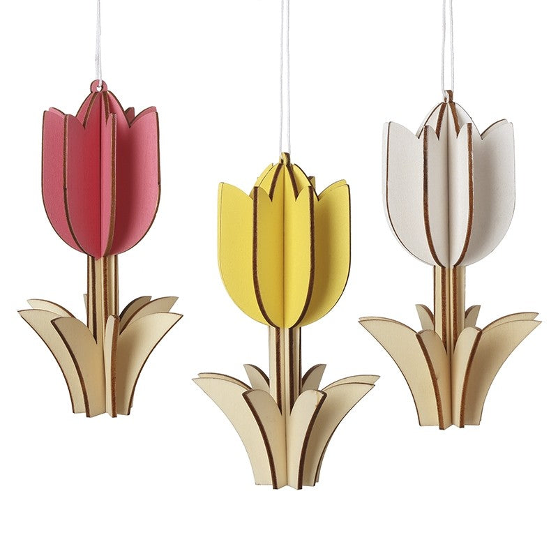 Hanging Wooden Tulip Decoration