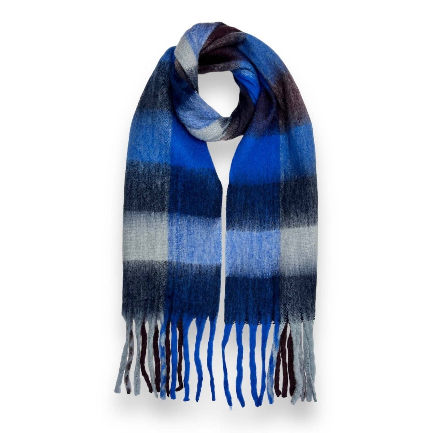 Fluffy Soft Check Print Winter Scarf