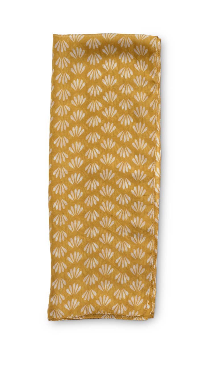 Printed Silk Scarf - Vienna Navy
