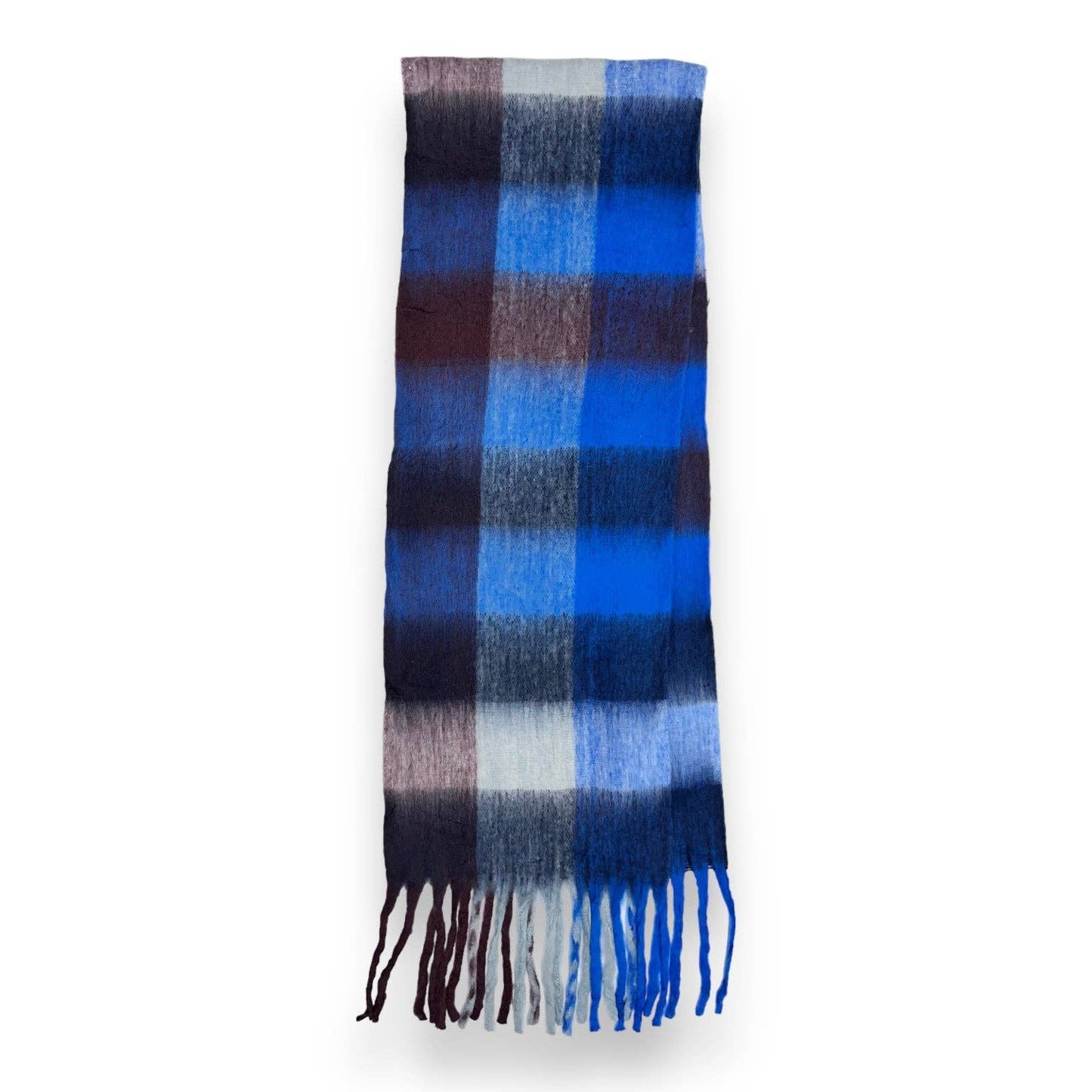 Fluffy Soft Check Print Winter Scarf