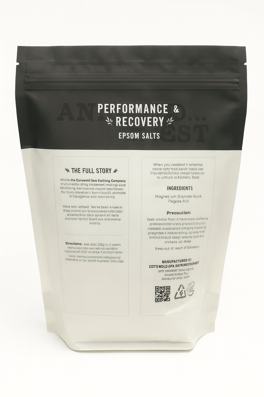 Performance & Recovery 1kg Luxury Epsom Salts with Noir