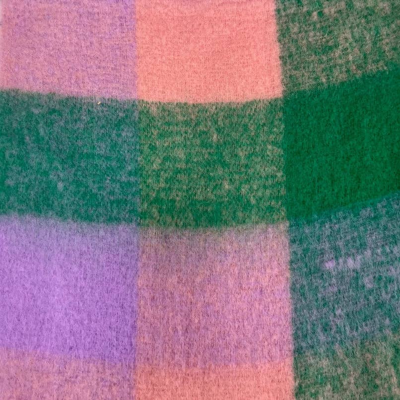 Fluffy Soft Check Print Winter Scarf