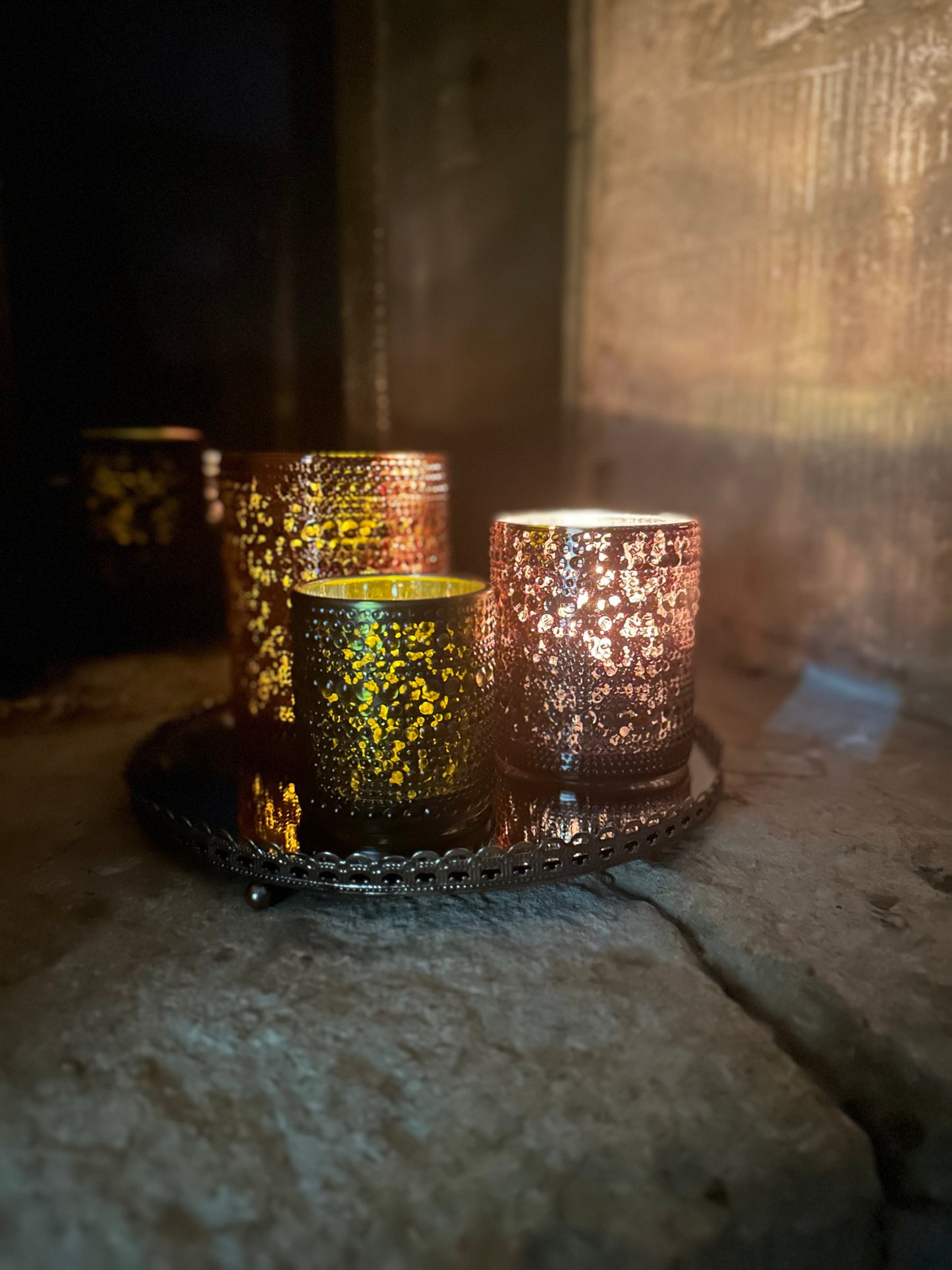 Smoky Brown Medium Candle Votive Jar