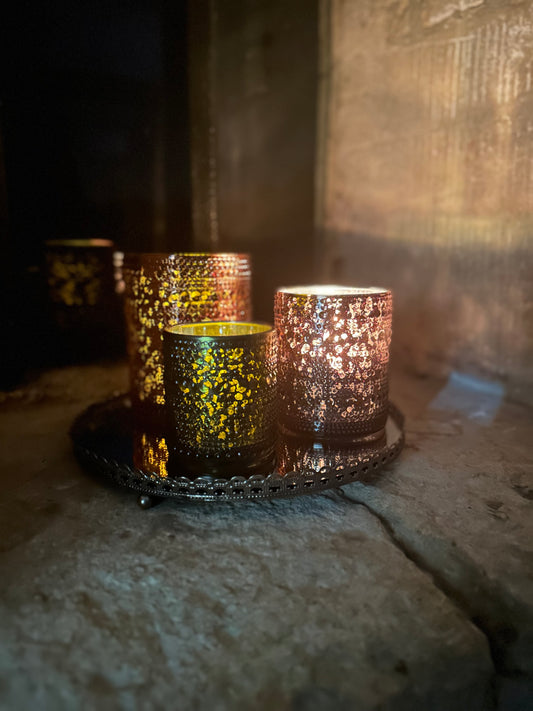 Smoky Brown Medium Candle Votive Jar