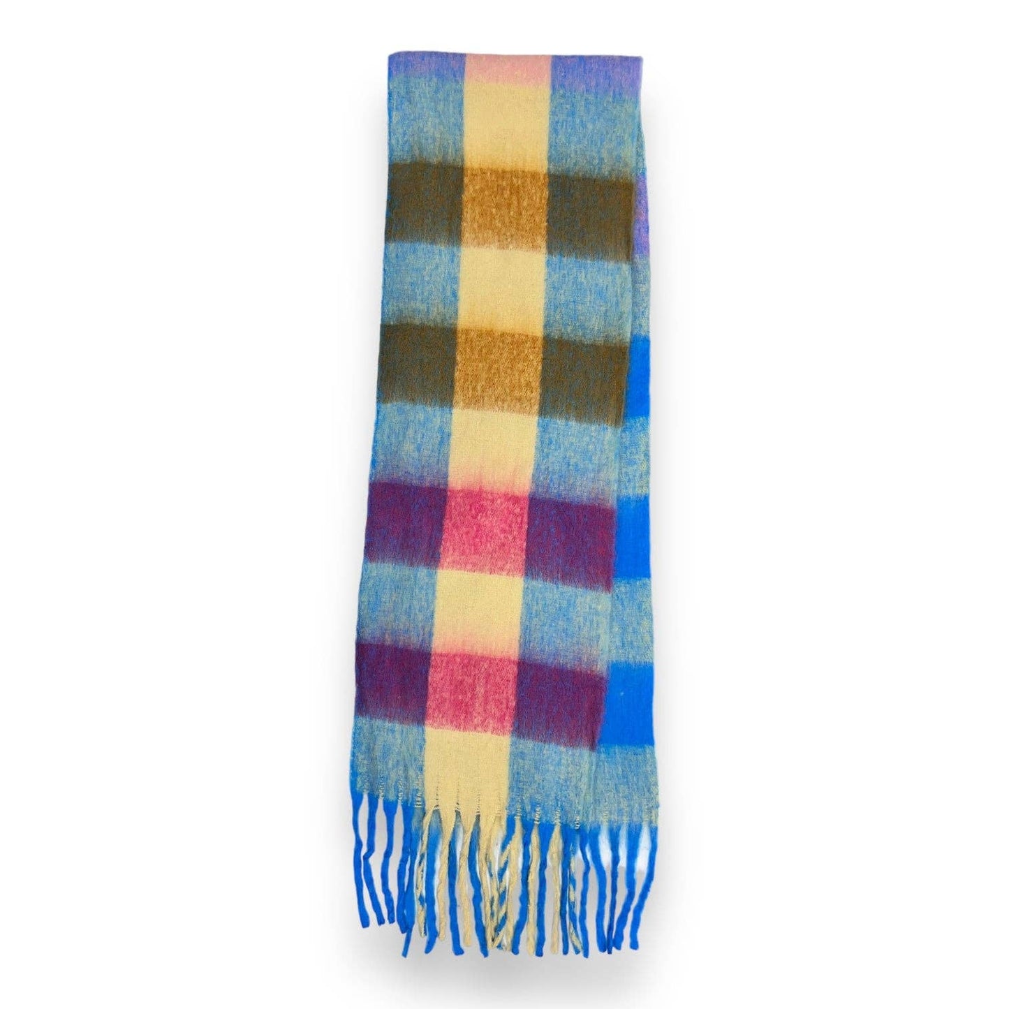Fluffy Soft Check Print Winter Scarf