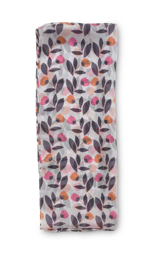 Printed Silk Scarf - Tulip Pink/Orange