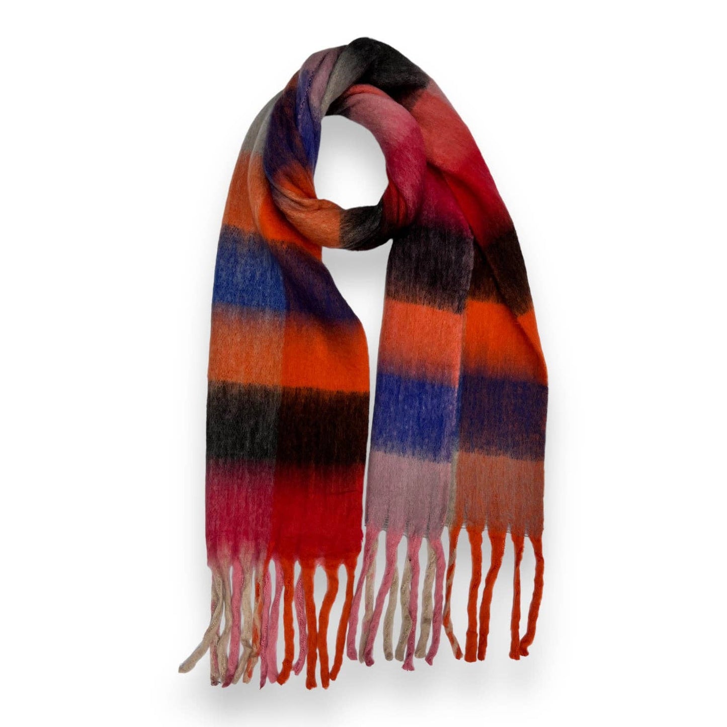 Fluffy Soft Check Print Winter Scarf