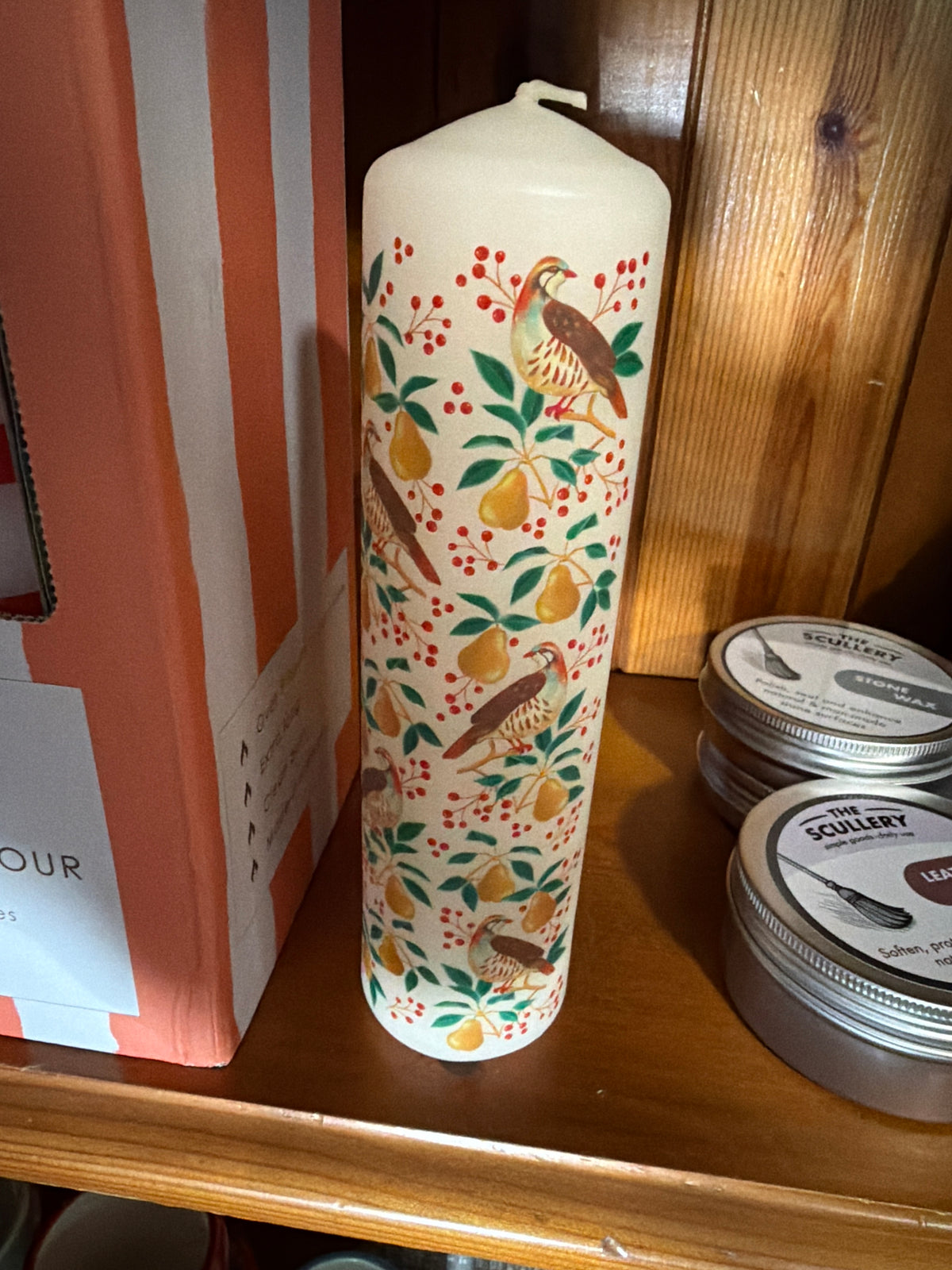 TT Advent Pillar Candle - Partridge
