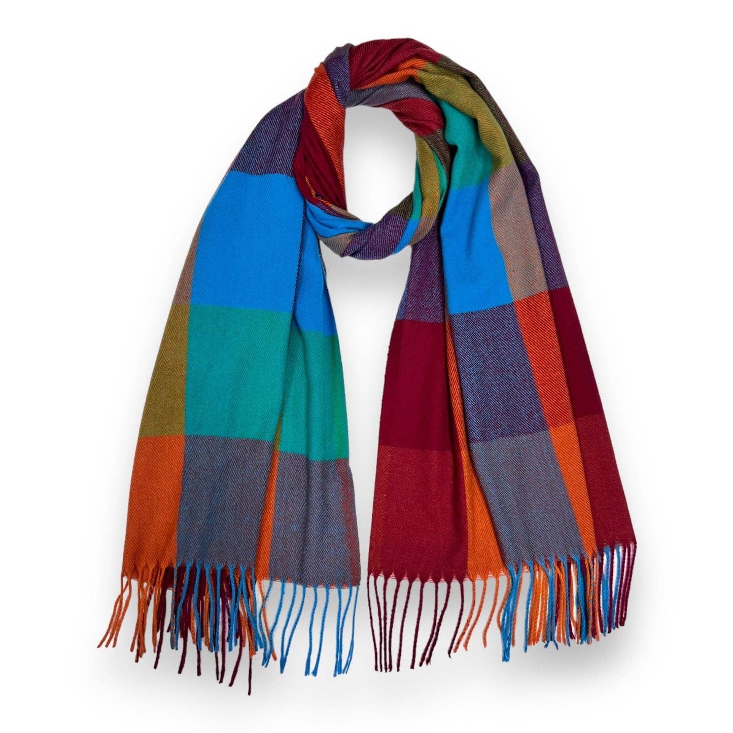 Soft Festive Multi Check Winter Scarf