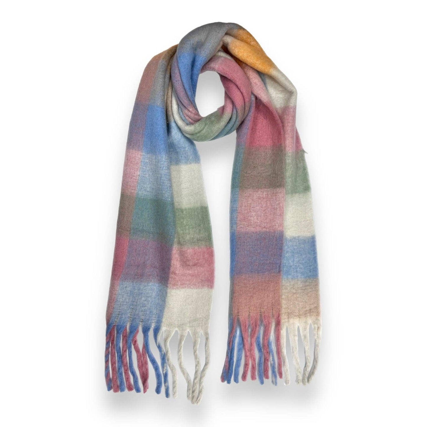 Fluffy Soft Check Print Winter Scarf