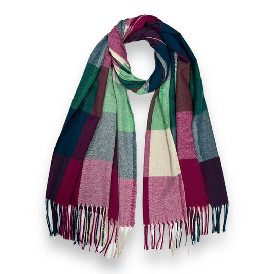 Soft Festive Multi Check Winter Scarf