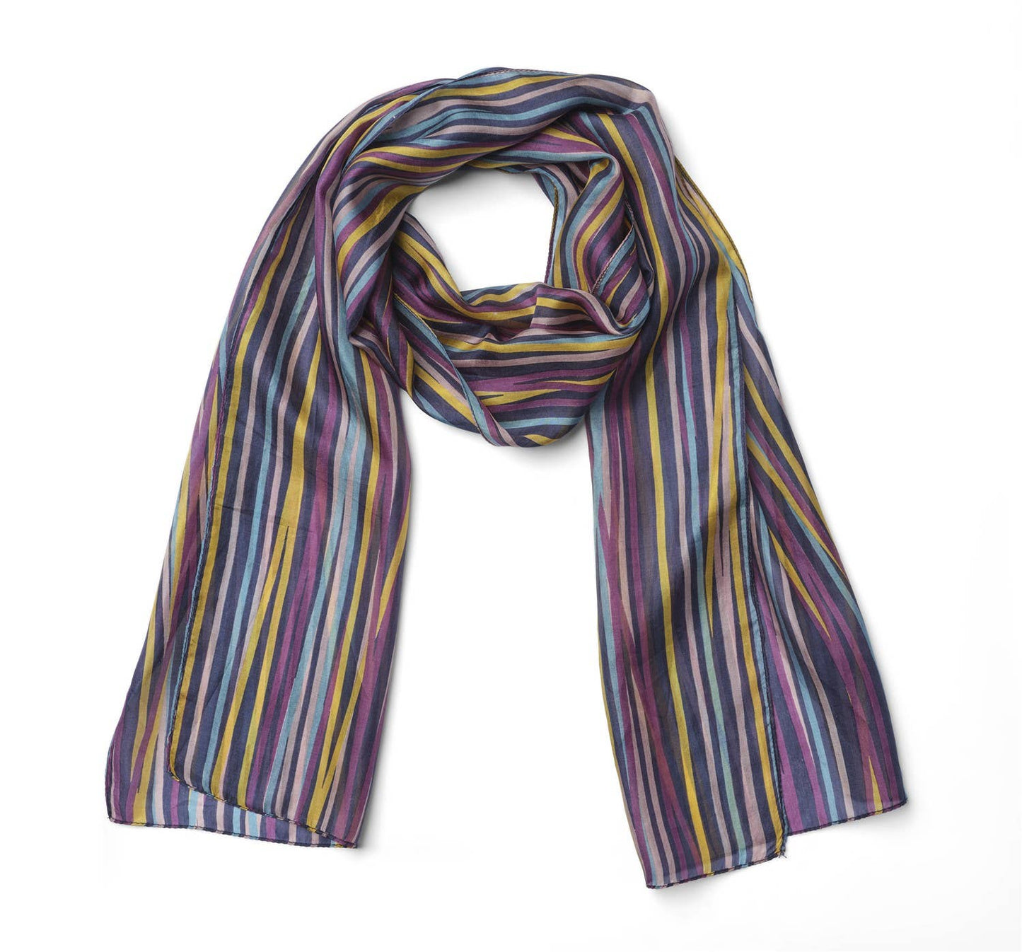 Printed Silk Scarf - Vienna Navy