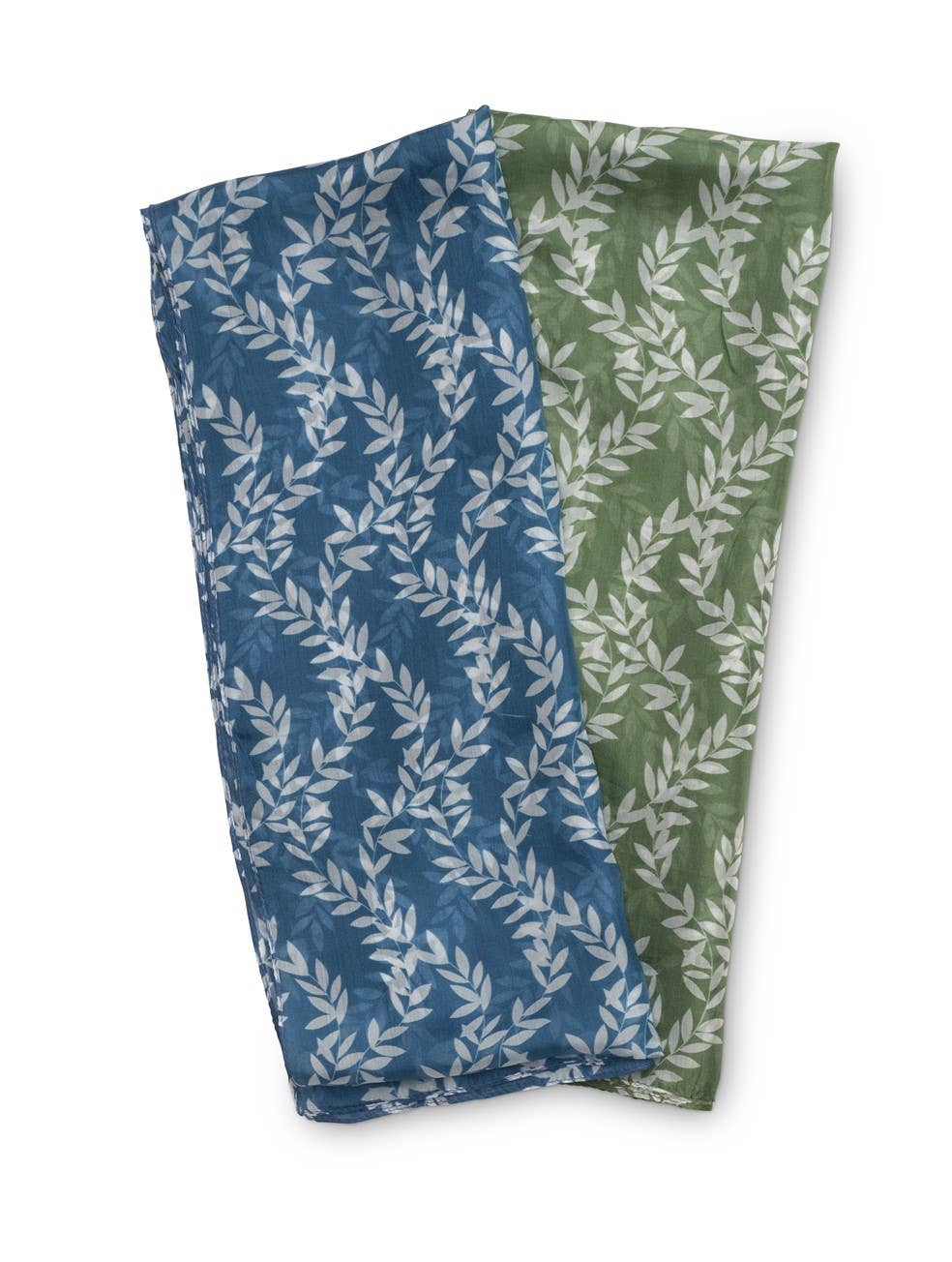 Printed Silk Scarf - Vine Green