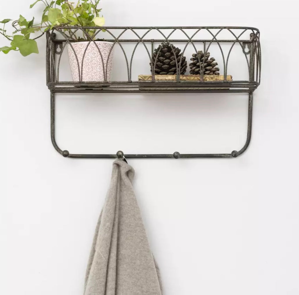 GI Decorative Shelf with Hooks Lrg