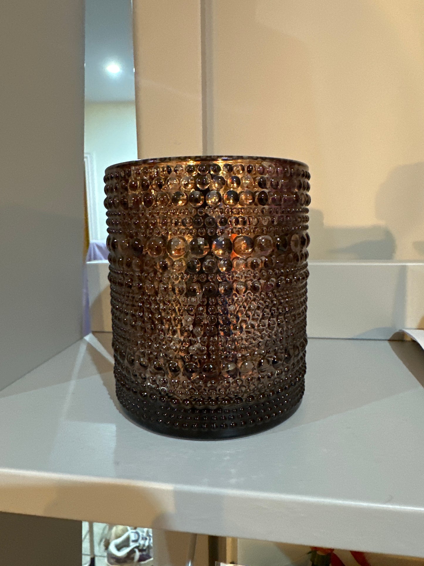 Smoky Brown Medium Candle Votive Jar