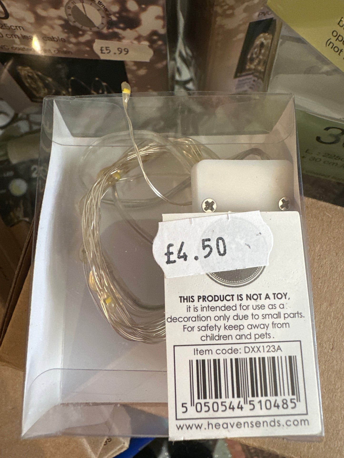 HS 20Micro-LED Lights 1.9M Warm White Silver Wire Battery Indoor