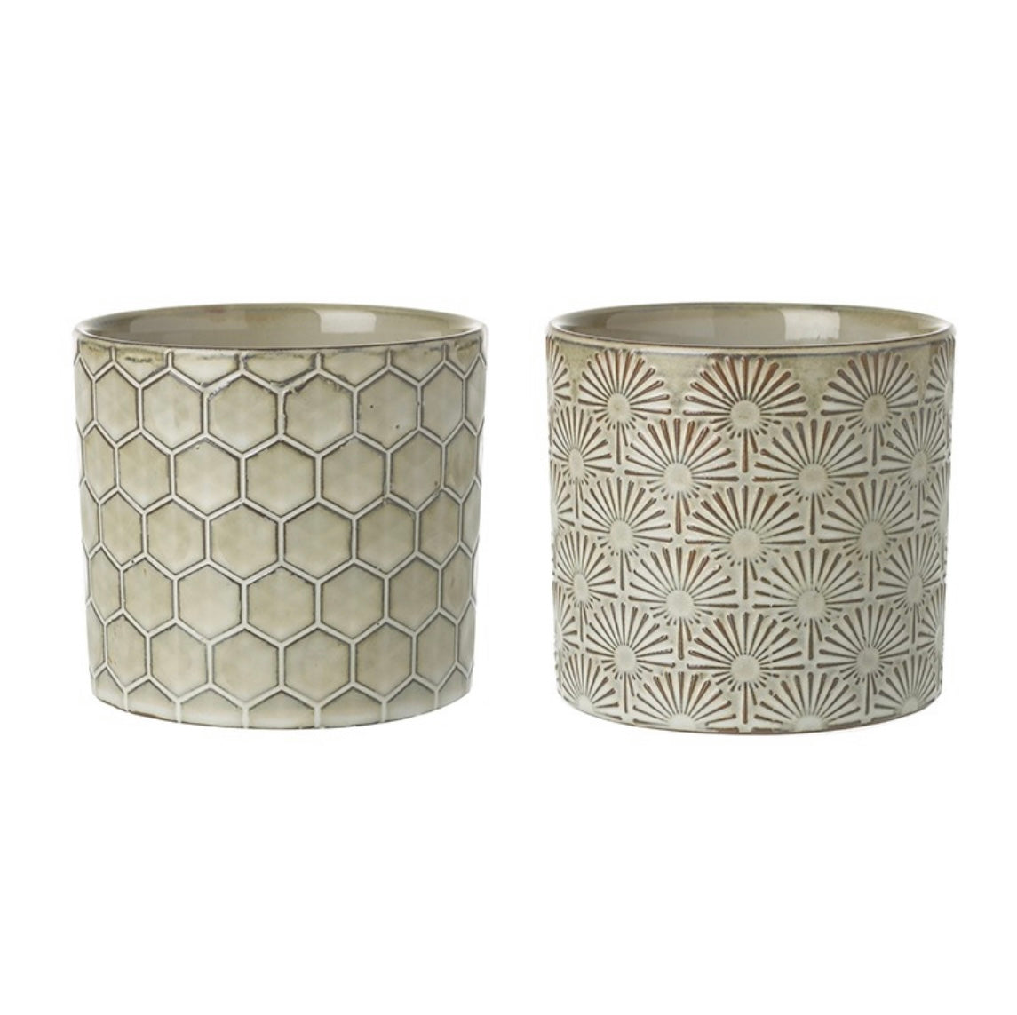 HS Grey Patterned Ceramic Pot Small