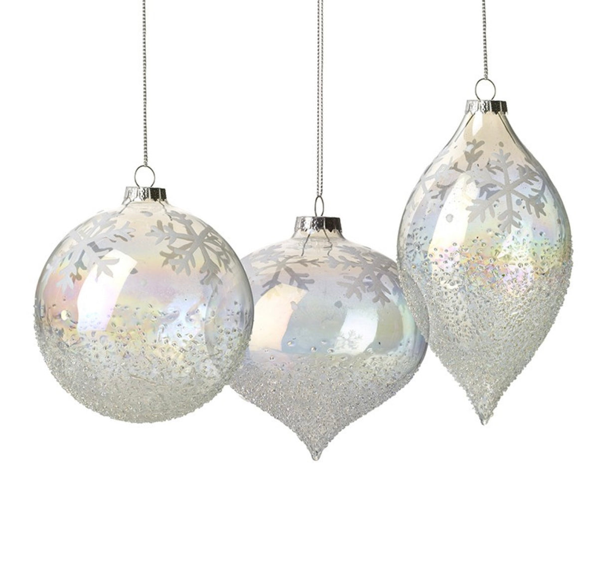 HS Individual Pearlescent Snowflake Baubles