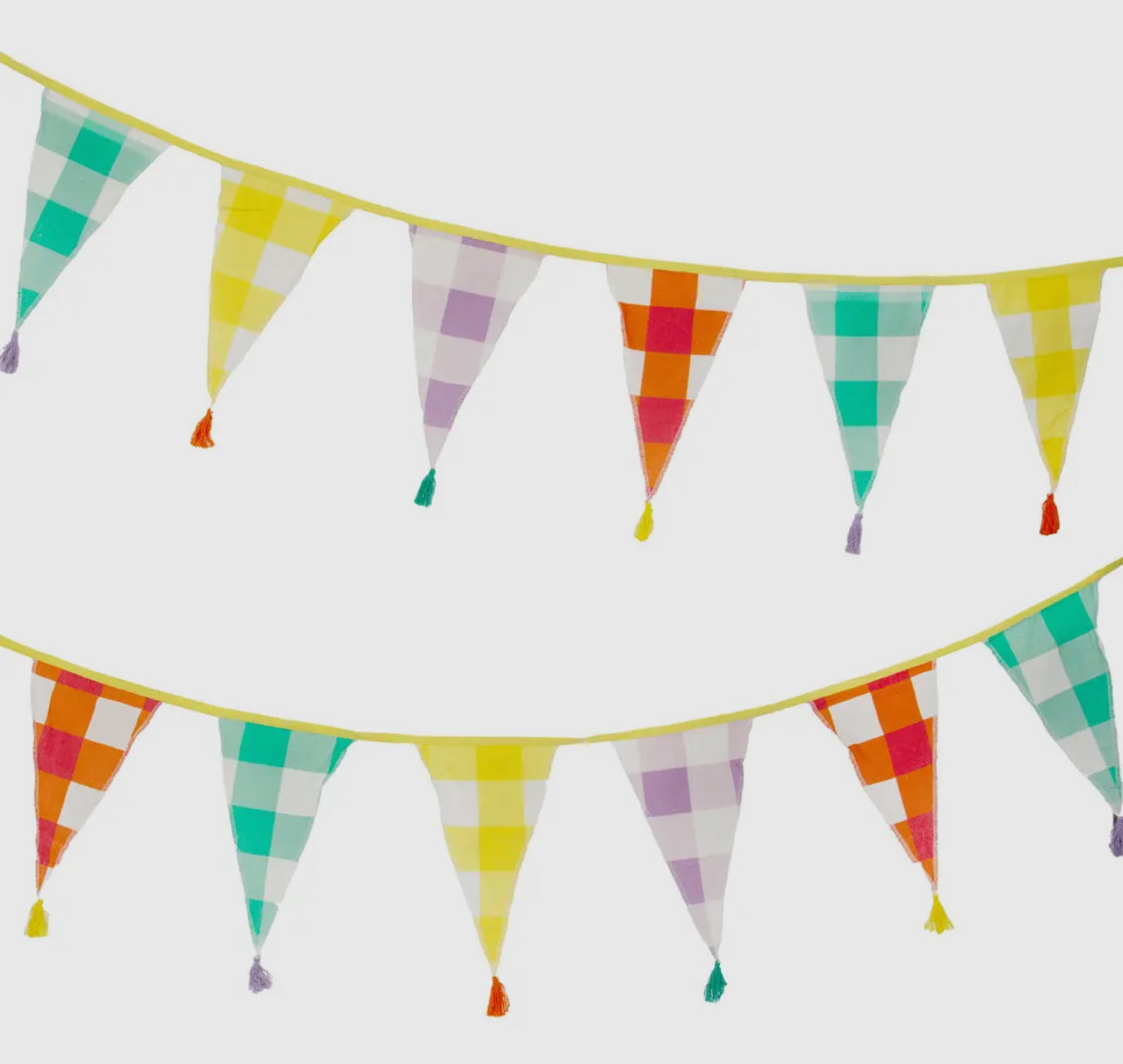 TT Gingham Bright Organic Cotton Bunting 3M/10FT