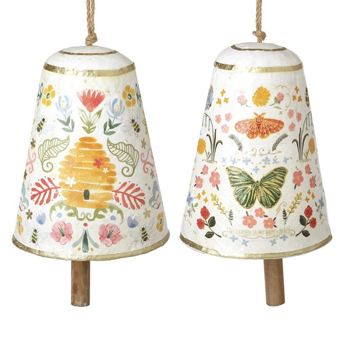 HS Paper Mache Folk Art Bell Decoration