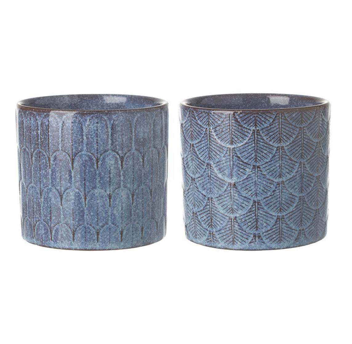 HS Blue Patterned Ceramic Pot
