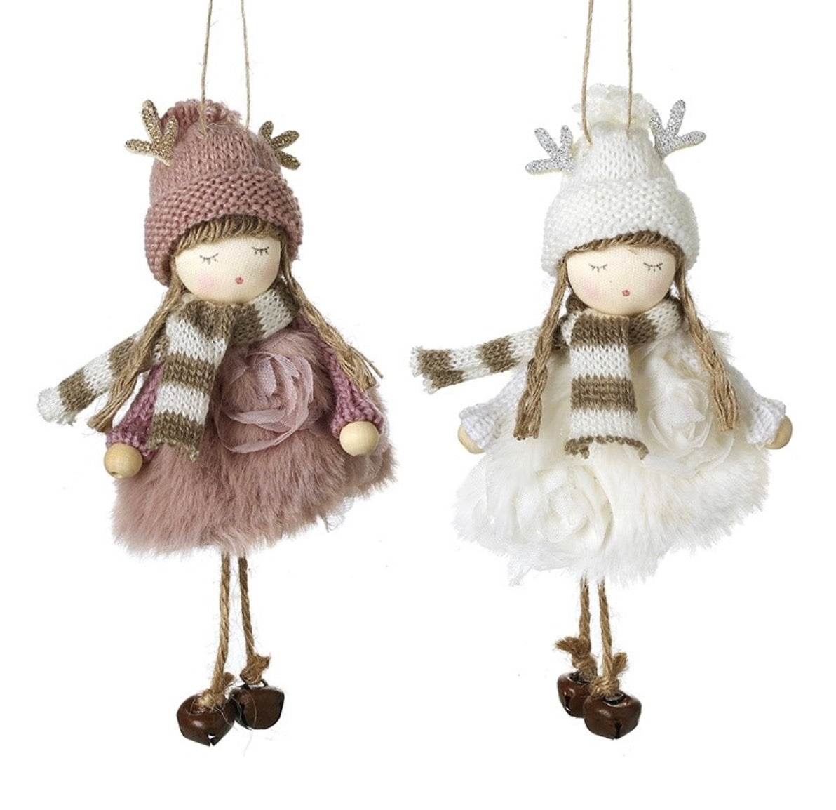 HS Individual Hanging Girl in Fluffy Dress with Antlers