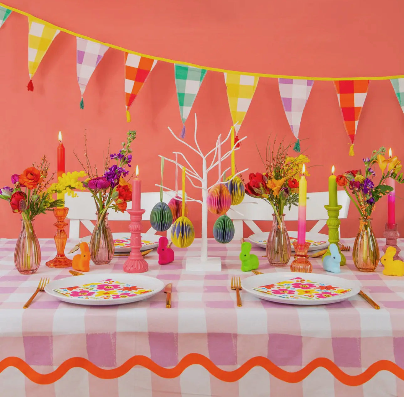 TT Gingham Bright Organic Cotton Bunting 3M/10FT