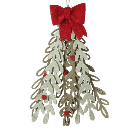 HS Hanging Felt Leaf Hanger with Bow