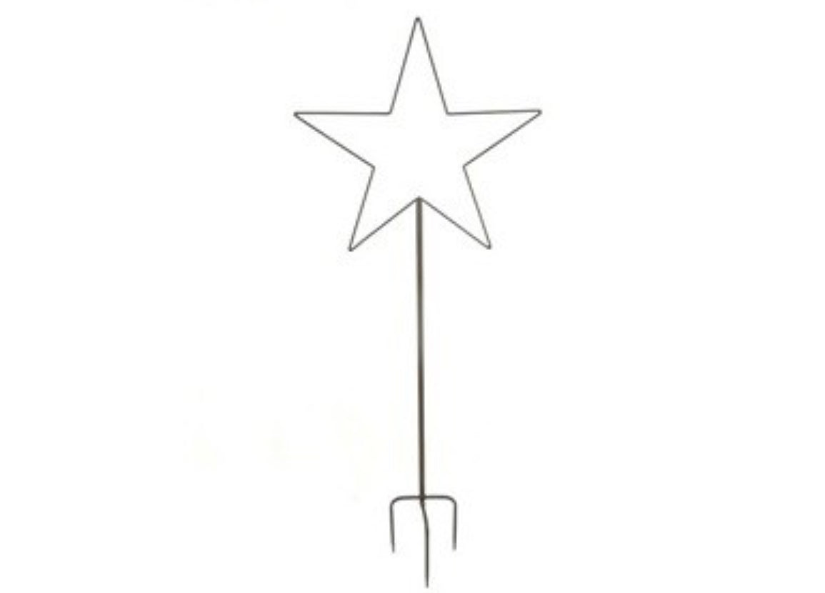 HS Extra Large Star Garden Stake Rustic