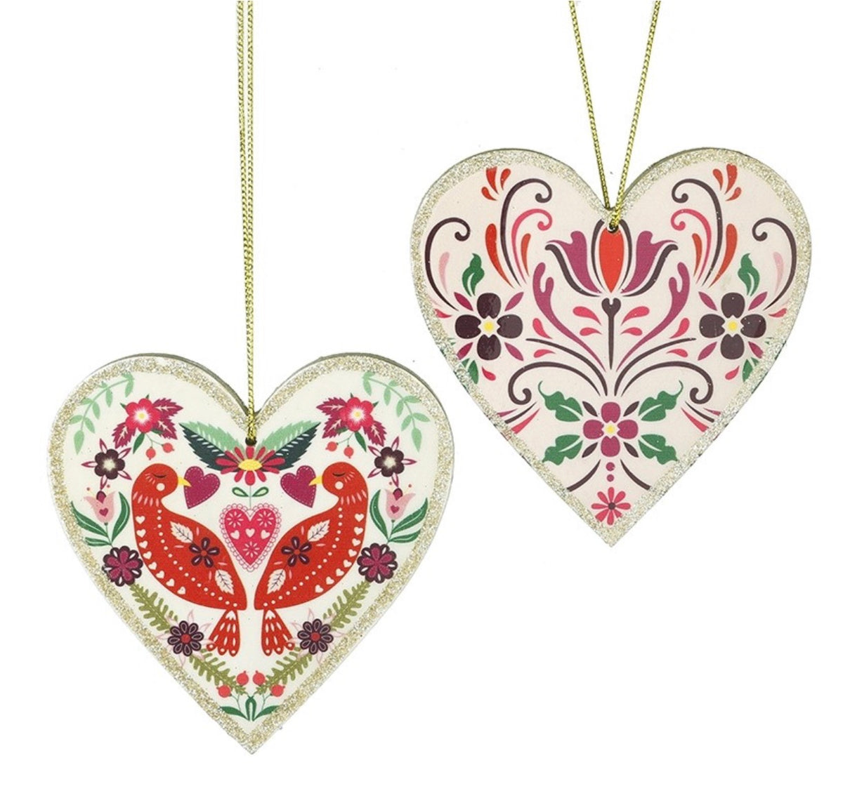 HS Individual Folk Design Hanging Heart