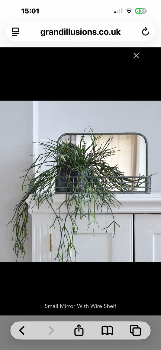 GI Small Mirror with Wire Shelf