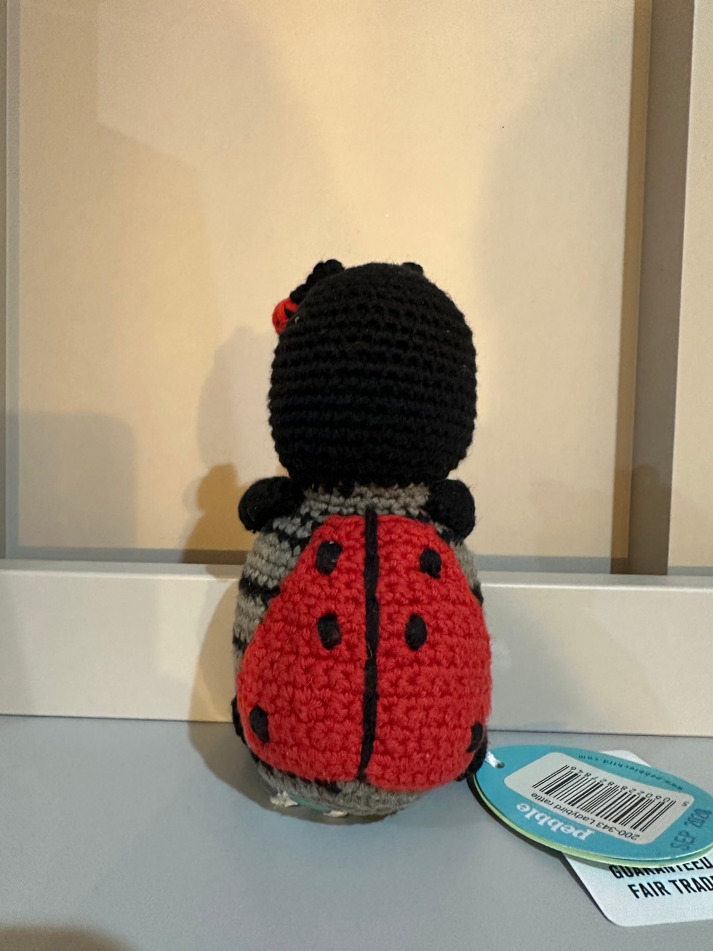 Pebble Knitted Baby Ladybird Rattle