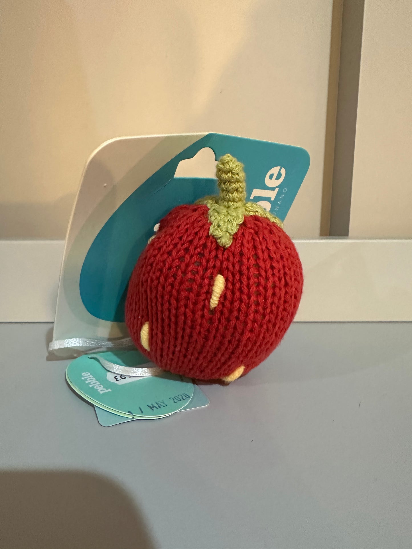 Pebble Knitted Strawberry Fruit Rattle