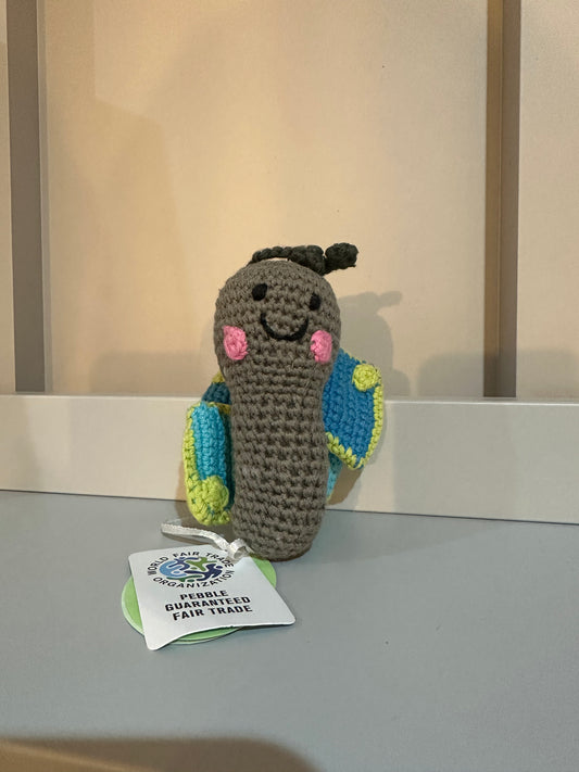 Pebble Fairtrade Knitted Butterfly Rattle