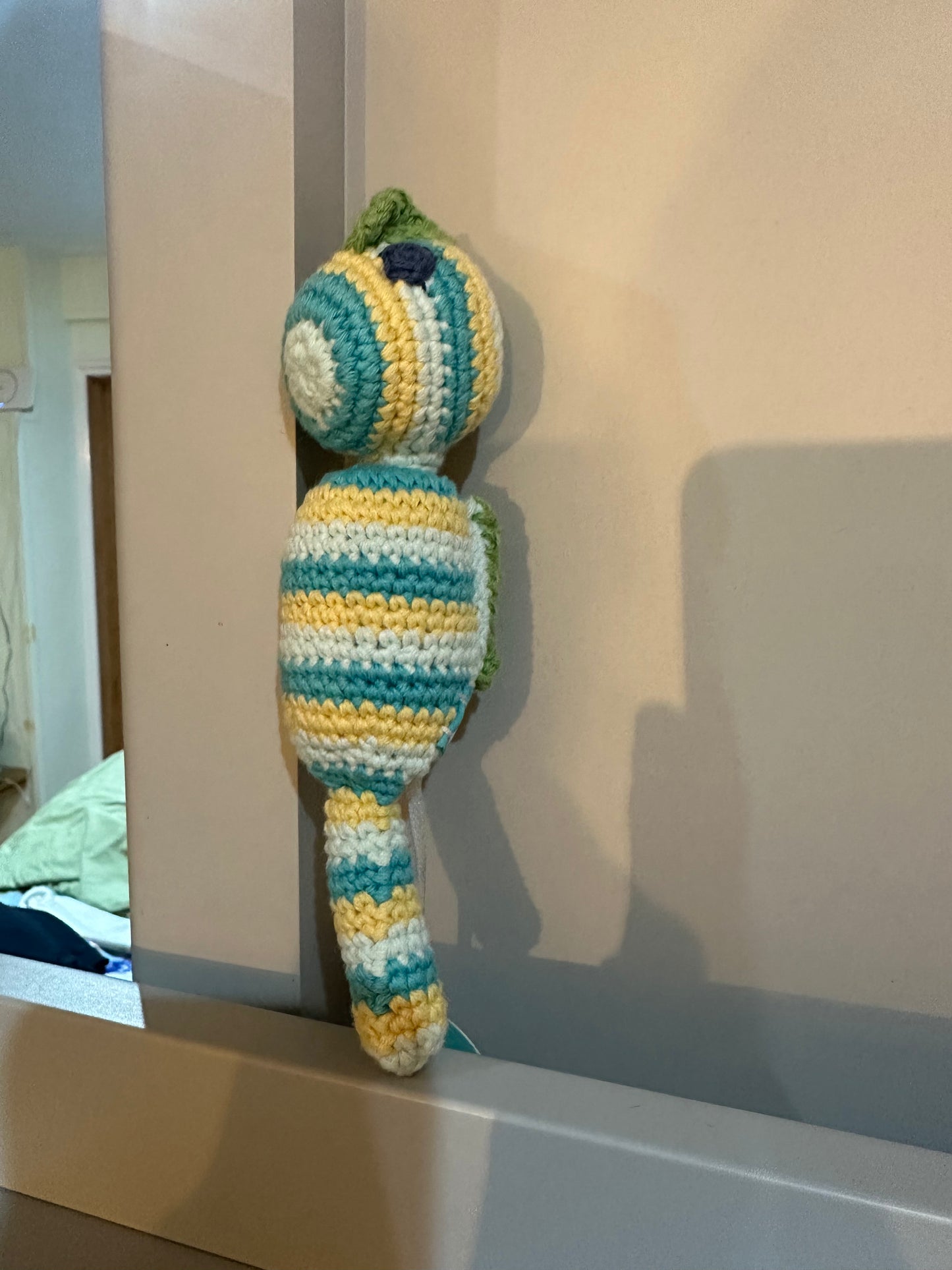 Pebble Fairtrade Knitted Seahorse Rattle