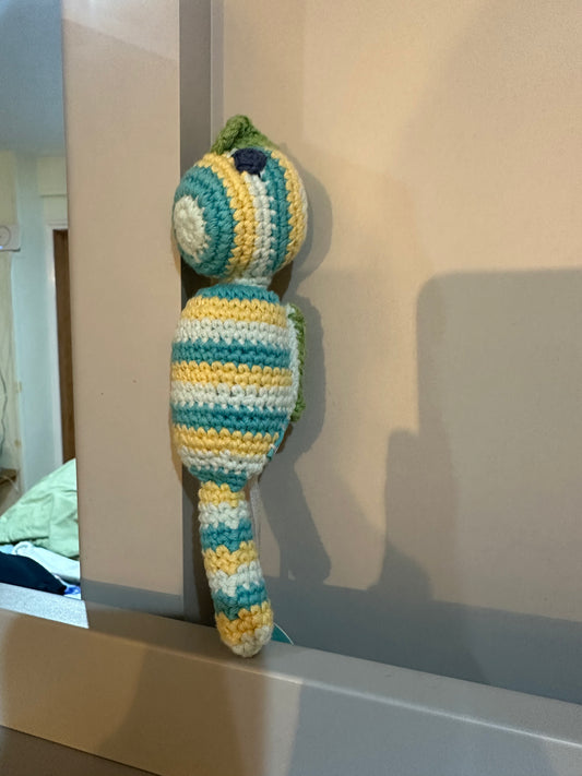 Pebble Fairtrade Knitted Seahorse Rattle