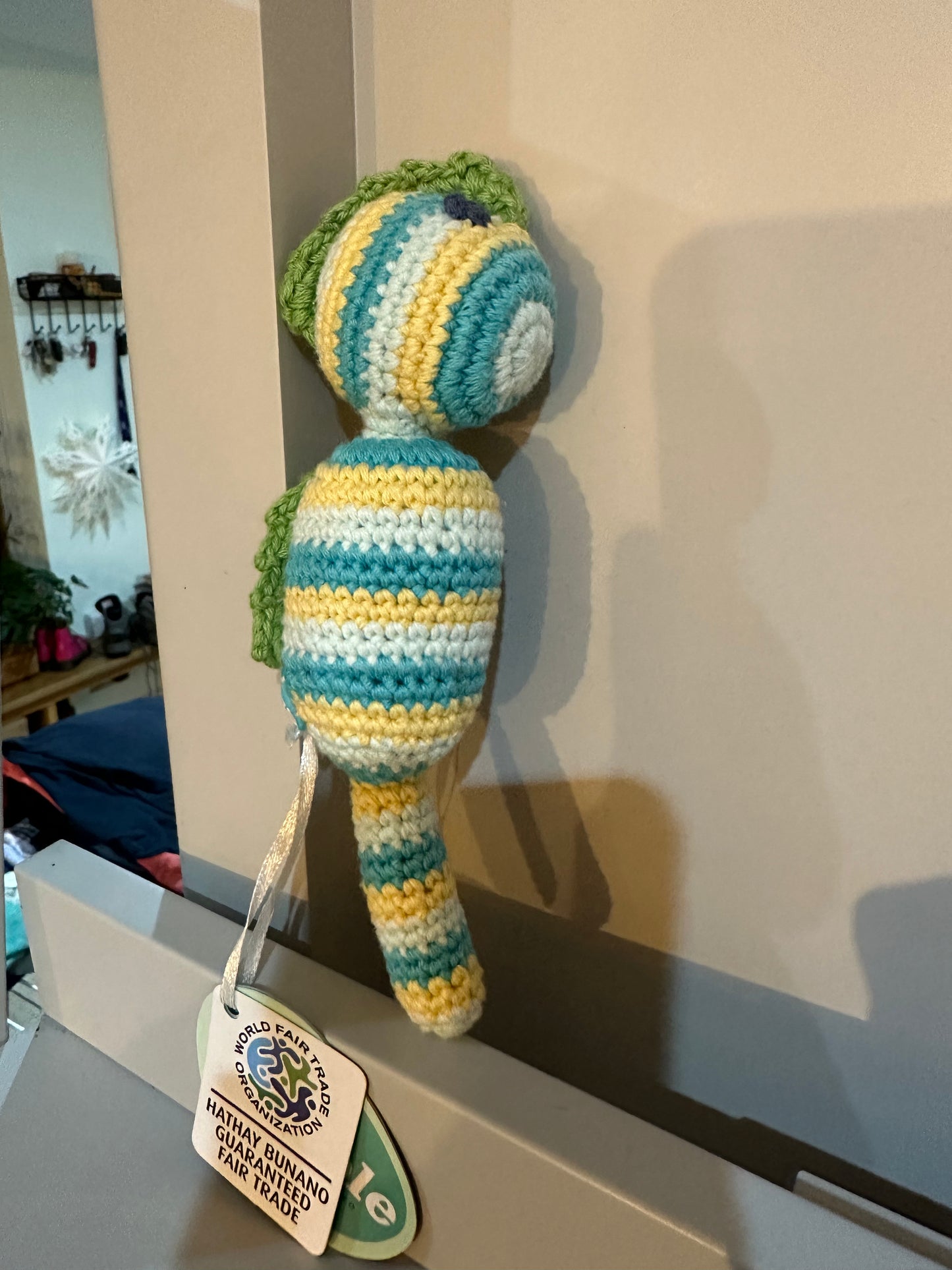 Pebble Fairtrade Knitted Seahorse Rattle