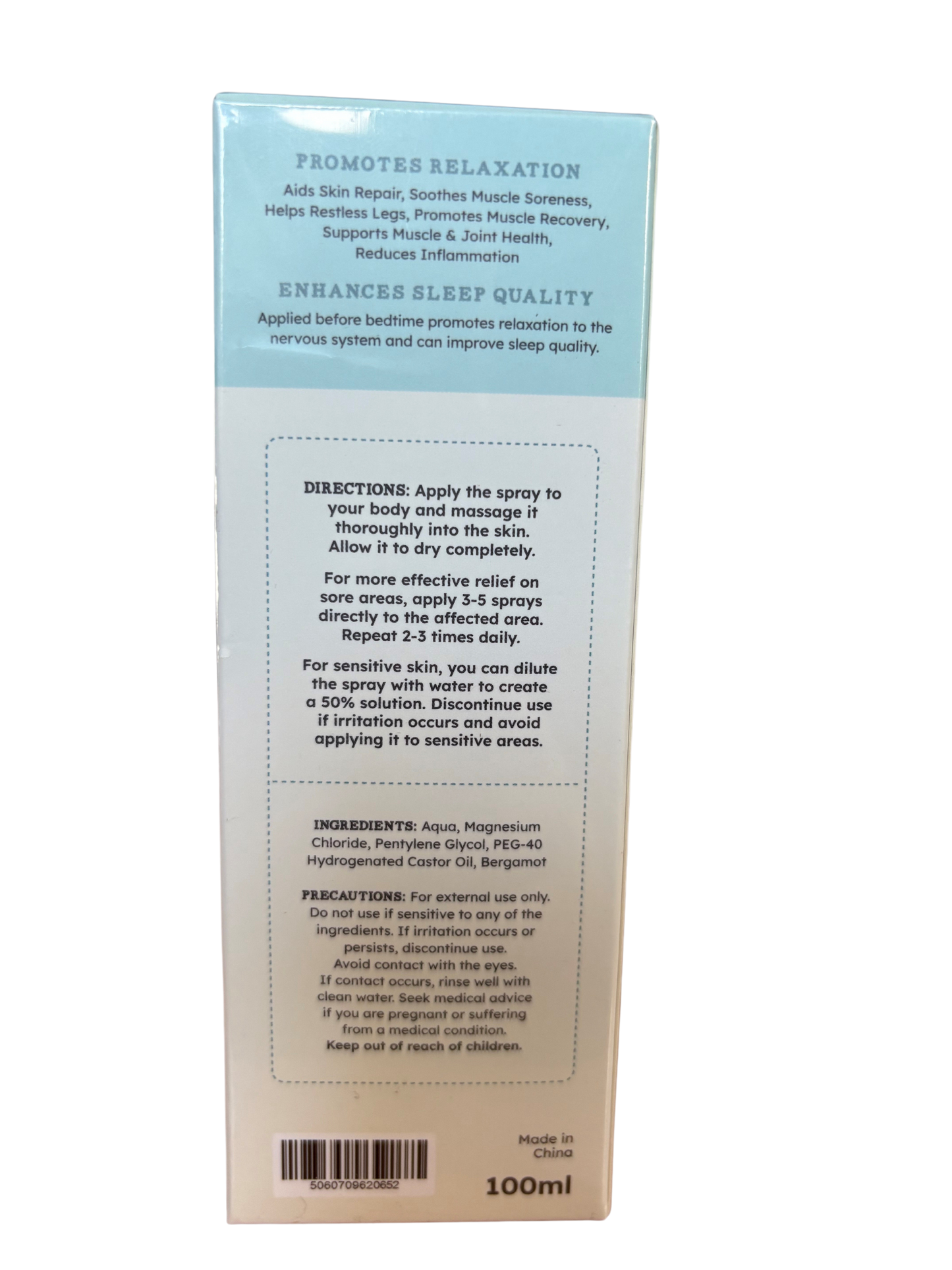 Natural Magnesium Mist Spray (with Bergamot)