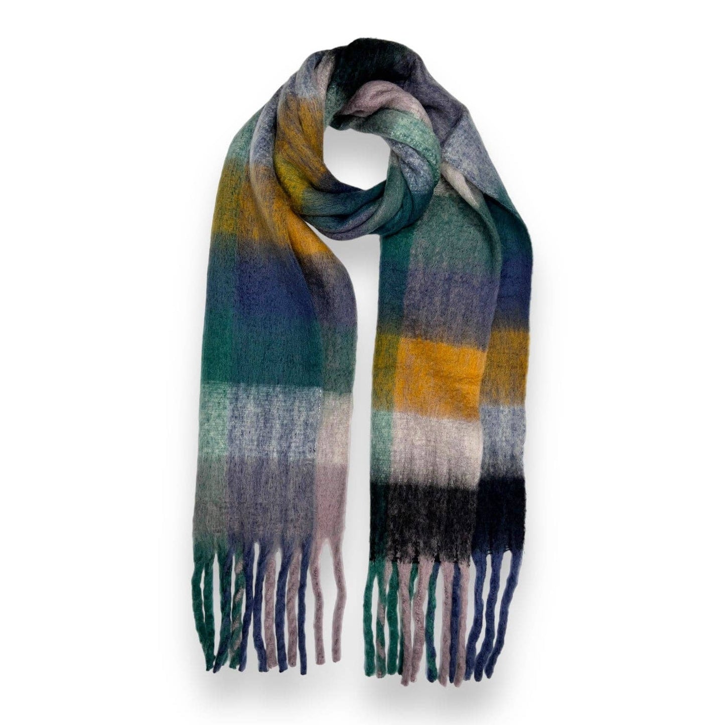 Fluffy Soft Check Print Winter Scarf