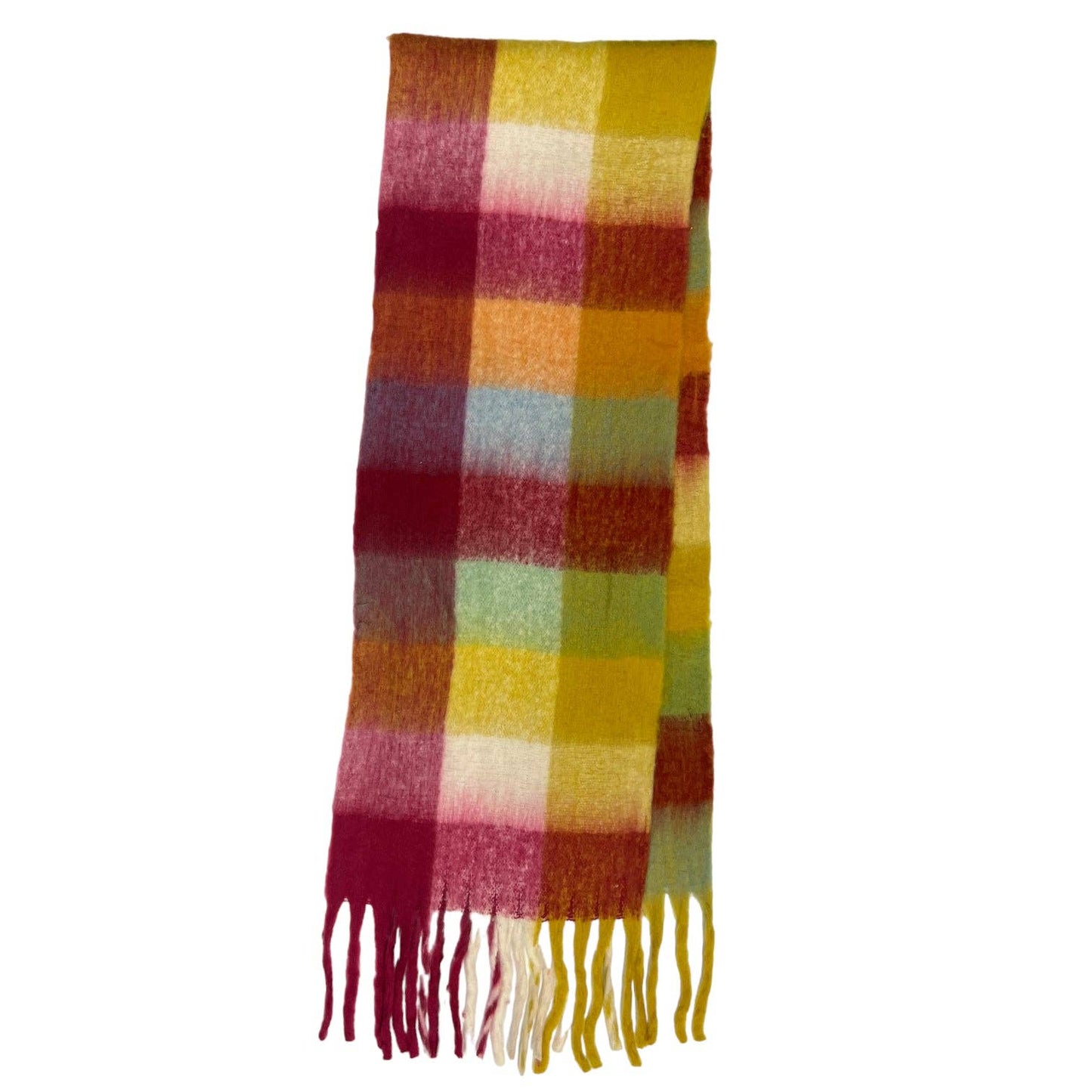 Fluffy Soft Check Print Winter Scarf