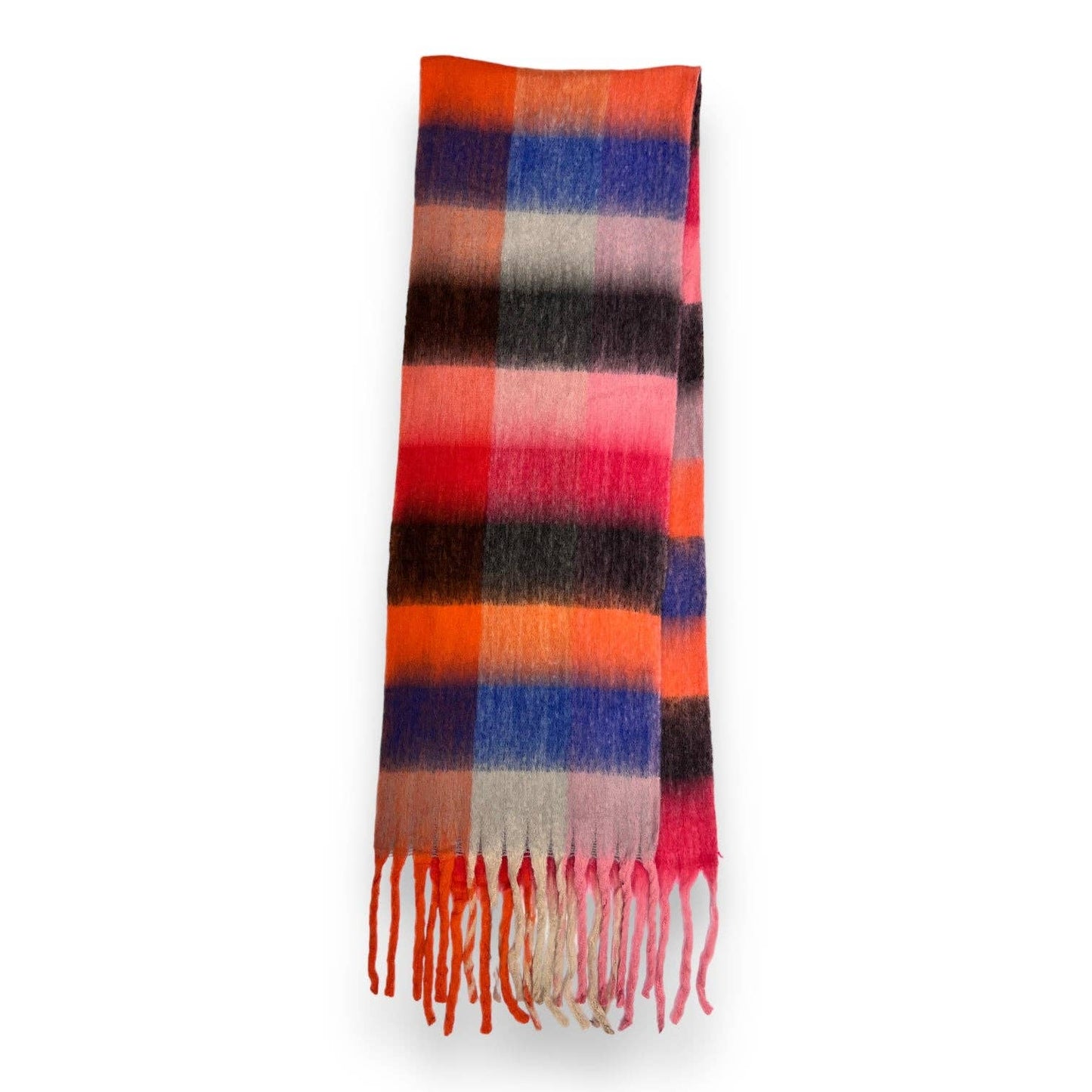 Fluffy Soft Check Print Winter Scarf