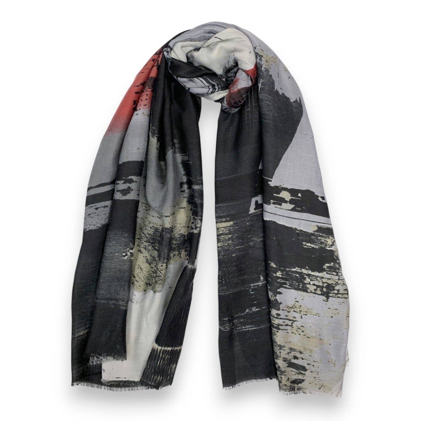 Brush Stroke Print Scarf