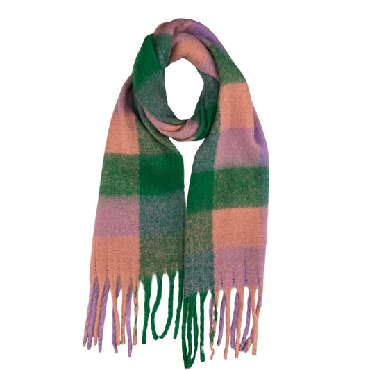 Fluffy Soft Check Print Winter Scarf